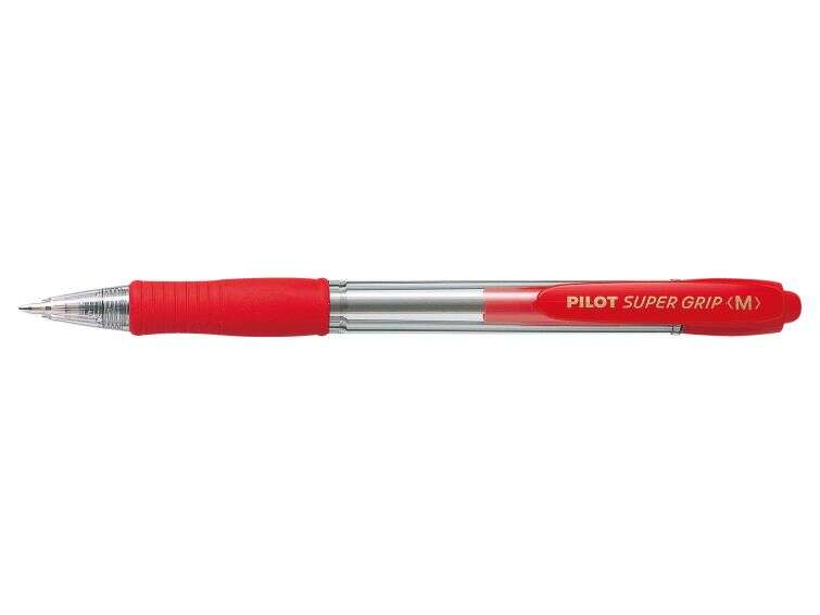 106587_1 Pilot Boligrafo de Bola Retractil SuperGrip - Punta Redonda 1.0mm - Trazo 0.27mm - Tinta de Aceite - Grip Ergonomico - Color Rojo - Imagen 1