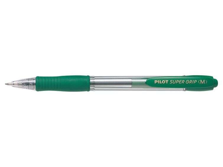 106592_1 Pilot Boligrafo de Bola Retractil SuperGrip - Punta Redonda 1.0mm - Trazo 0.27mm - Tinta de Aceite - Grip Ergonomico - Color Verde - Imagen 1