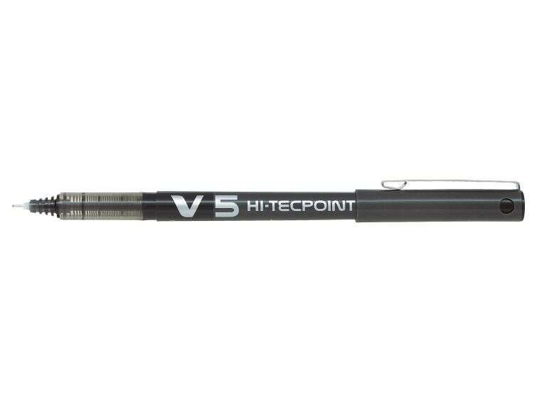 106612_1 Pilot Boligrafo de tinta liquida V5 HI-Tecpoint Rollerball - Punta fina de aguja 0.5mm - Trazo 0.3mm - Color Negro - Imagen 1
