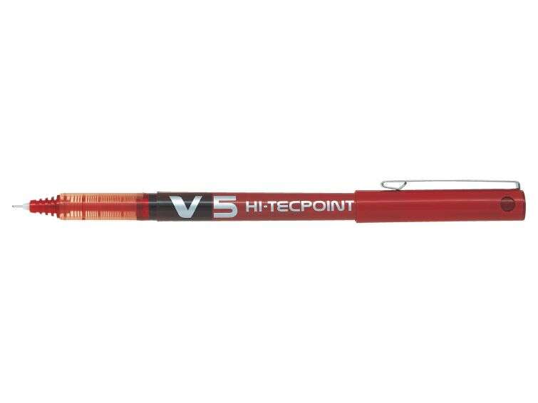 106617_1 Pilot Boligrafo de Tinta Liquida V5 HI-Tecpoint Rollerball - Punta Fina de Aguja 0.5mm - Trazo 0.3mm - Color Rojo - Imagen 1