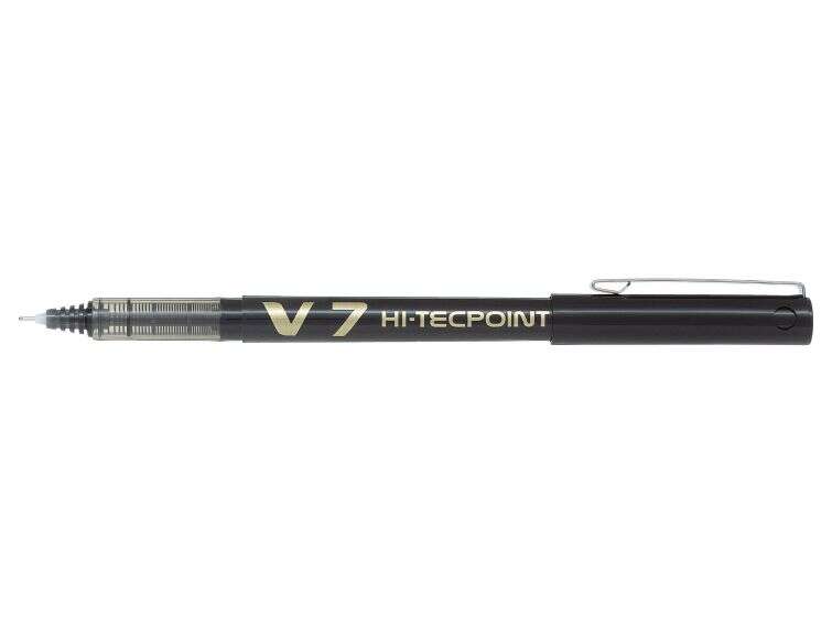 106642_1 Pilot Boligrafo de tinta liquida V7 HI-Tecpoint Rollerball - Punta fina de aguja 0.7mm - Trazo 0.5mm - Color Negro - Imagen 1