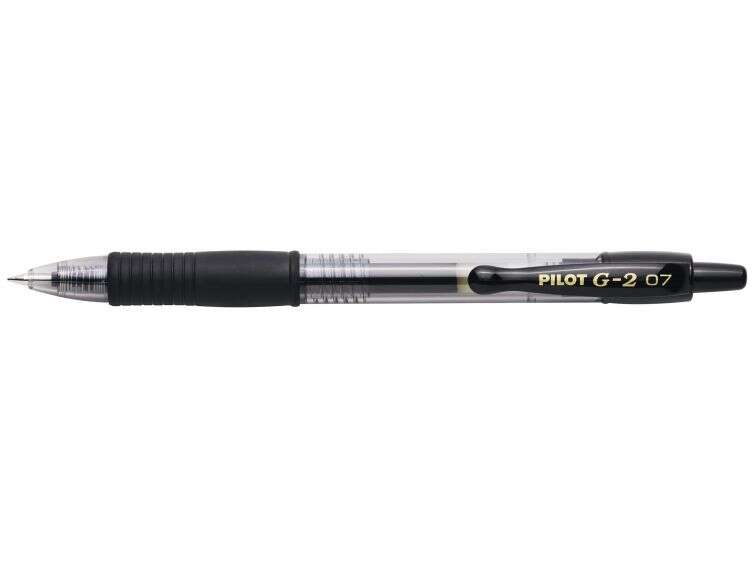 106702_1 Pilot Boligrafo de Gel G2 Rollerball Retractil - Recargable - Punta de Bola Redonda 0.7mm - Trazo 0.32mm - Grip Ergonomico - Color Negro - Imagen 1