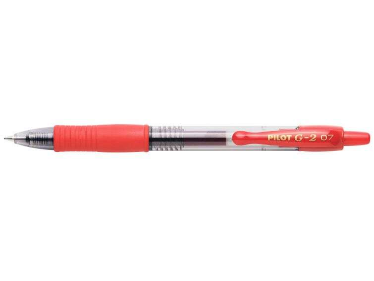 106707_1 Pilot Boligrafo de Gel G2 Rollerball Retractil - Recargable - Punta de Bola Redonda 0.7mm - Trazo 0.32mm - Grip Ergonomico - Color Rojo - Imagen 1