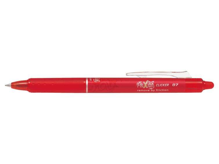 106752_1 Pilot Frixion Clicker Boligrafo de Gel Borrable Retractil - Punta de Bola 0.7mm - Trazo 0.4mm - Grip Ergonomico - Color Rojo - Imagen 1