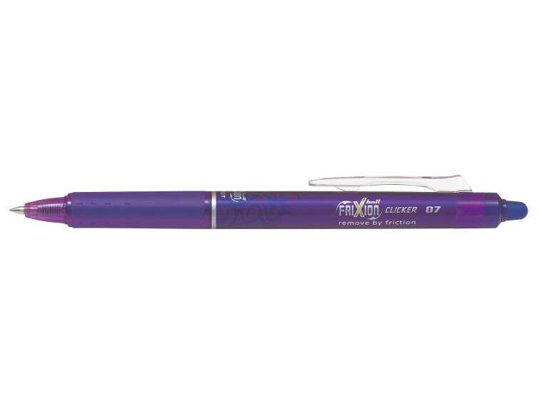 106772_1 Pilot Frixion Clicker Boligrafo de Gel Borrable Retractil - Punta de Bola 0.7mm - Trazo 0.4mm - Grip Ergonomico - Color Violeta - Imagen 1