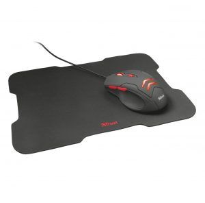 Combo Ratón USB Gaming 3000dpi - Botón selección de velocidad - 6 Botones + Alfombrilla de Ratón - Base Antideslizante - 220x300 mm - Negra
