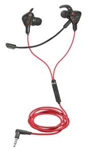 Trust Gaming GXT 408 Cobra Auriculares con Microfono - Microfono Desmontable - Multiplataforma - Altavoces Activos 10mm - Cable Rojo de 1.20m - Color Negro - Imagen 2