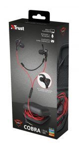 Trust Gaming GXT 408 Cobra Auriculares con Microfono - Microfono Desmontable - Multiplataforma - Altavoces Activos 10mm - Cable Rojo de 1.20m - Color Negro - Imagen 5