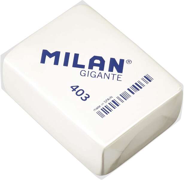 108162_1 Milan 403 Goma de Borrar Gigante - Miga de Pan - Suave Caucho Sintetico - Color Blanco - Imagen 1