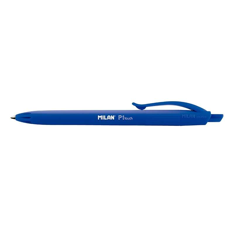 108317_1 Milan P1 Touch Boligrafo de Bola Retractil - Punta Redonda 1mm - Tinta con Base de Aceite - Escritura Suave - 1.200m de Escritura - Color Azul - Imagen 1