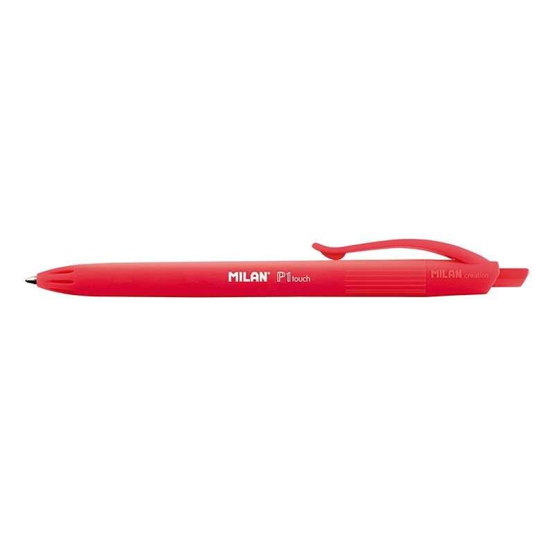 108327_1 Milan P1 Touch Boligrafo de Bola Retractil - Punta Redonda 1mm - Tinta de Aceite - Escritura Suave - 1.200m de Escritura - Color Rojo - Imagen 1