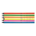 Milan Fluo Pack de 6 Lapices Triangulares de Colores - Mina 2.9mm - Ergonomicos - Resistente a la Rotura - Madera de Tilo - Colores Surtidos - Imagen 2
