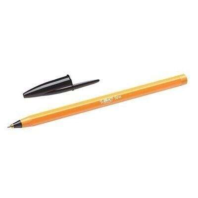 109157_1 Bic Orange Original Fine Boligrafo de Bola - Punta Redonda de 0.8mm - Trazo de 0.30mm - Tinta con Base de Aceite - Cuerpo Naranja - Color Negro - Imagen 1