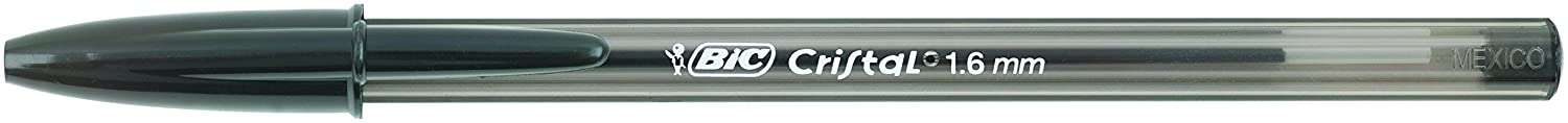109172_1 Bic Cristal Large Boligrafo de Bola - Punta Gruesa de 1.6mm - Trazo de 0.60mm - Tinta con Base de Aceite - Translucido - Color Negro - Imagen 1