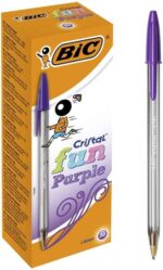 Bic Cristal Fun Boligrafo de Bola - Punta Gruesa de 1.6mm - Tinta con Base de Aceite - Color Morado - Imagen 3