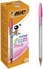 Bic Cristal Fun Boligrafo de Bola - Punta Gruesa de 1.6mm - Tinta con Base de Aceite - Color Rosa - Imagen 3