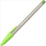 Bic Cristal Fun Boligrafo de Bola - Punta Gruesa de 1.6mm - Tinta con Base de Aceite - Color Verde Lima - Imagen 2