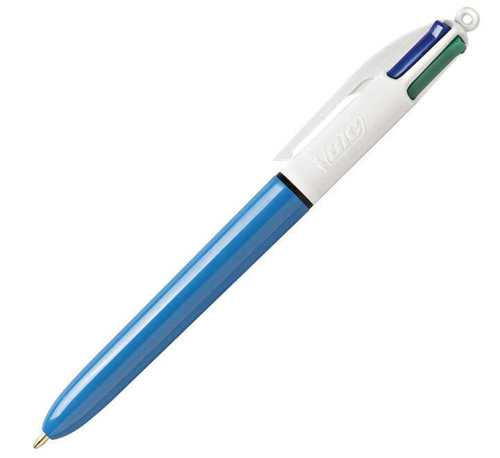 109262_1 Bic 4 Colours Original Boligrafo de Bola Retractil - Punta Media de 1.0 mm - Tinta con Base de Aceite - Cuerpo Azul/Blanco - 4 Colores - Imagen 1