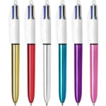 Bic 4 Colours Shine Boligrafo de Bola Retractil - Punta Media de 1.0 mm - Tinta con Base de Aceite - Diseño Metalizado en Colores Surtidos - Caja de 12 ud - Imagen 3