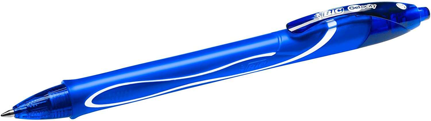 109332_2 Bic Gel-Ocity Quick Dry Boligrafo de Gel Retractil - Punta Media de 0.7 mm - Tinta de Gel - Anti-Manchas - Secado Ultra Rapido - Color Azul - Imagen 1