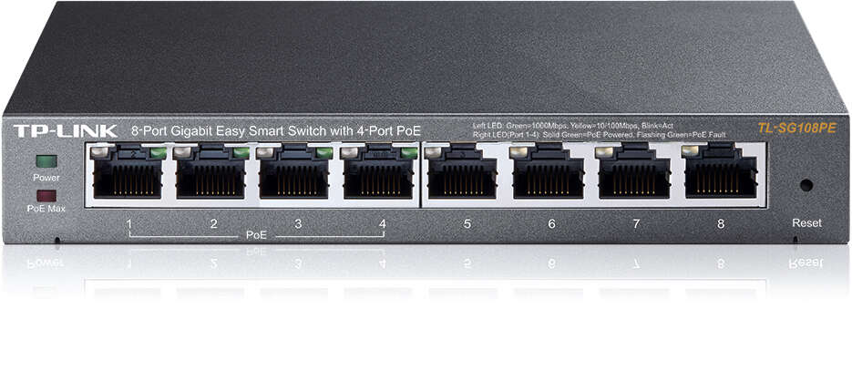 109847_1 TP-Link Switch Easy Smart de 8 Puertos Gigabit - 4 Puertos PoE - Imagen 1