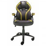 Talius Silla Gaming Cobra - Reposabrazos Fijos - Inclinación Ajustable 3º/18º - Mecanismo Butterfly - Ruedas de Nylon - Pistón de Gas Clase 4 - Base Aluminio - Peso Max. 130kg - Color Negro/Amarillo
