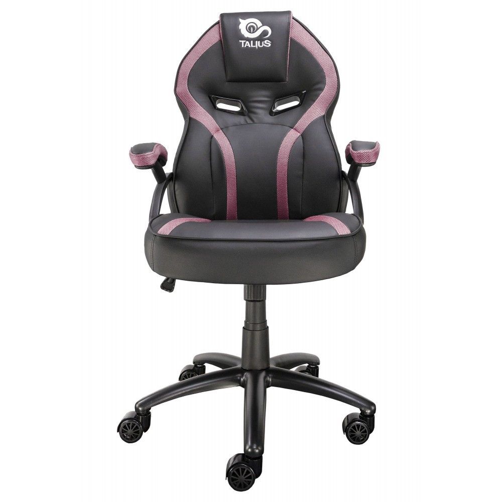 110337_1 Talius Silla Gaming Cobra - Reposabrazos Fijos - Inclinación Ajustable 3º/18º - Mecanismo Butterfly - Ruedas de Nylon - Pistón de Gas Clase 4 - Base Aluminio - Peso Max. 130kg - Color Negro/Rosa - Imagen 1