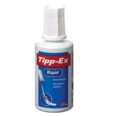 110437_1 Tipp-Ex Rapid Liquido Corrector 20ml - Formula de Secado Rapido - Aplicador de Espuma - Imagen 1