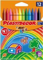 Caja de 12 Lápices de Cera Bic Kids Plastidecor - Extrarresistentes - Fácil de Sacar Punta - No Mancha