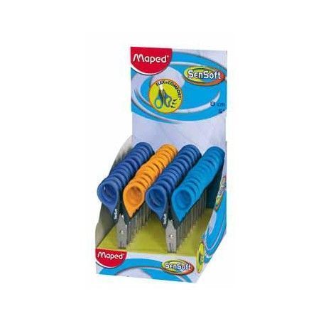 114782_3 Maped Sensoft Tijera Escolar Punta Redonda 13cm - Hojas de Acero Inoxidable - Mango de Plastico Flexible - Colores Surtidos - Imagen 1