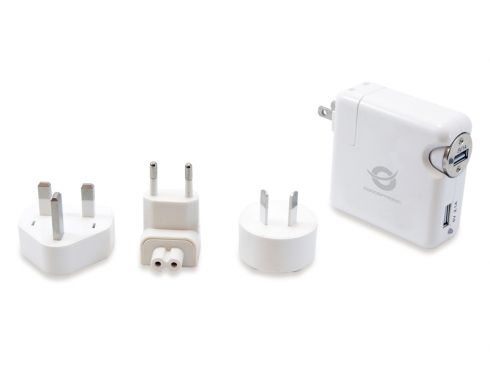 114882_1 Cargador de Pared Kit Universal - 2XUSB(5V/2.4A , 5V/1A) - Carga Rápida - Compatibles con EE.UU/Reino Unido/Australia/Unión Europea - Color Blanco - Imagen 1