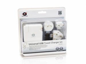 Cargador de Pared Kit Universal - 2XUSB(5V/2.4A , 5V/1A) - Carga Rápida - Compatibles con EE.UU/Reino Unido/Australia/Unión Europea - Color Blanco - Imagen 3