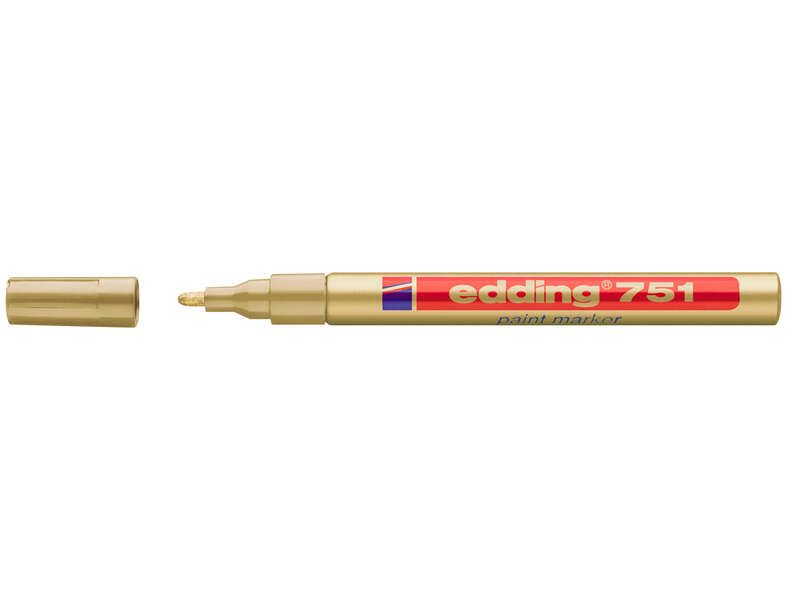 115992_1 Edding 751 Rotulador Permanente - Punta Redonda - Trazo entre 1 y 2 mm. - Tinta Opaca - Secado Rapido - Color Oro - Imagen 1
