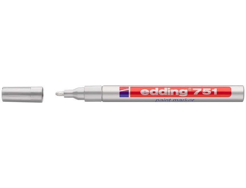 115997_1 Edding 751 Rotulador Permanente - Punta Redonda - Trazo entre 1 y 2 mm. - Tinta Opaca - Secado Rapido - Color Plata - Imagen 1
