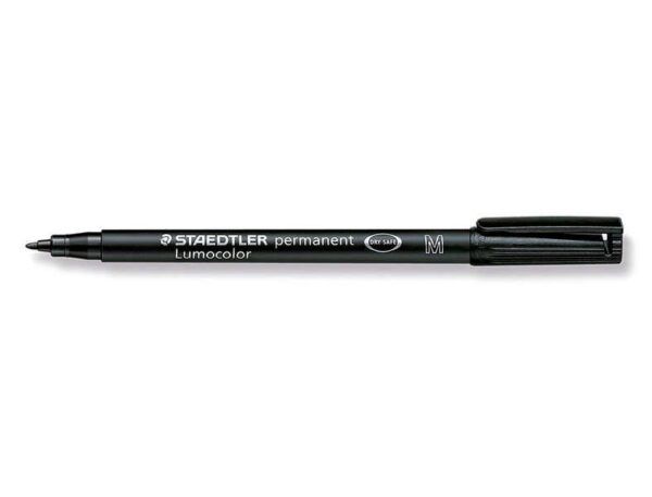 Staedtler Lumocolor 317 Rotulador Permanente - Punta Media Redonda - Trazo 1mm Aprox - Capuchon con Clip - Secado Rapido - Color Negro - Imagen 2