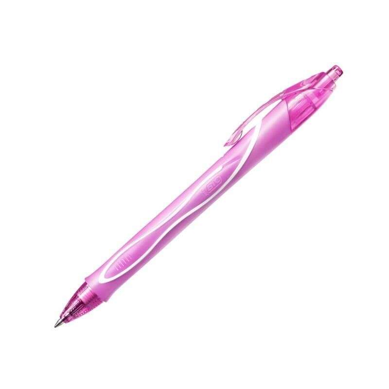 117432_3 Bic Gel-Ocity Quick Dry Boligrafo Retractil - Punta Media de 0.7mm - Tinta de Gel - Secado Ultra Rapido - No Mancha el Papel - Color Rosa - Imagen 1