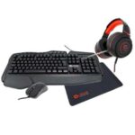 Talius Pack Gaming V2 Teclado USB Multimedia + Raton USB 3200dpi + Auriculares Jack 3.5mm + Alfombrilla - Iluminacion RGB - Color Negro/Rojo