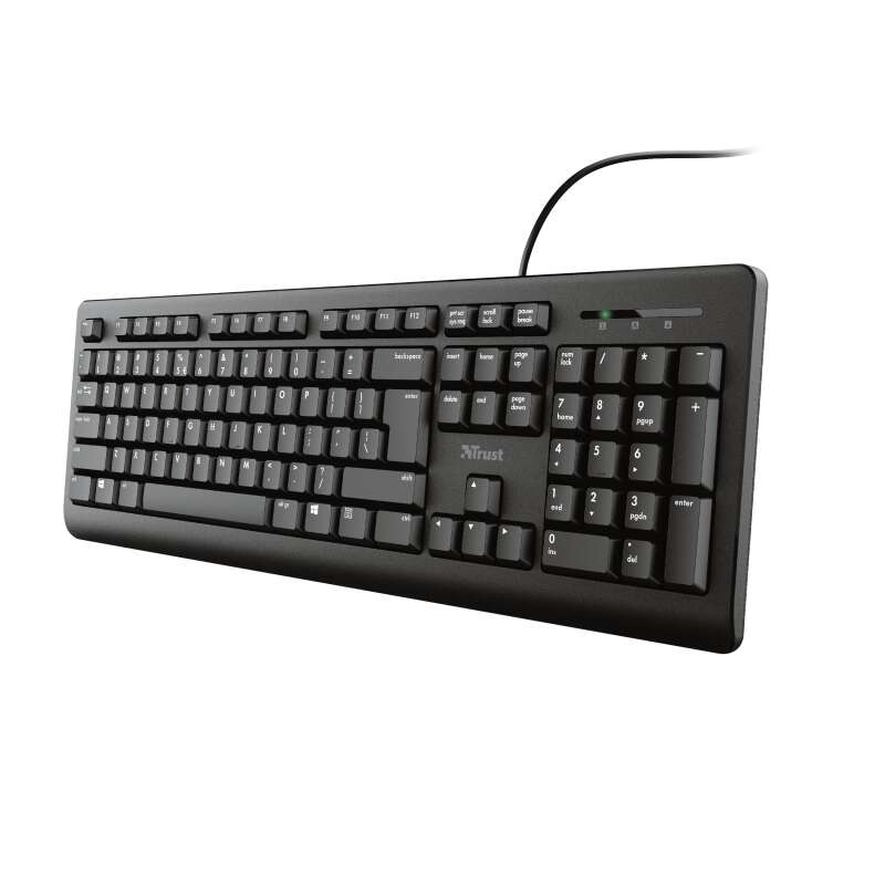 118402_1 Trust TK150 Teclado USB - Teclas Silenciosas - 104 Teclas - Cable de 1.80m - Color Negro - Imagen 1