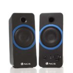 NGS GSX-200 Altavoces USB 2.0 20W - Supergraves - Conexion Jack 3.5mm - Controles en Altavoz - Color Negro/Azul - Imagen 2