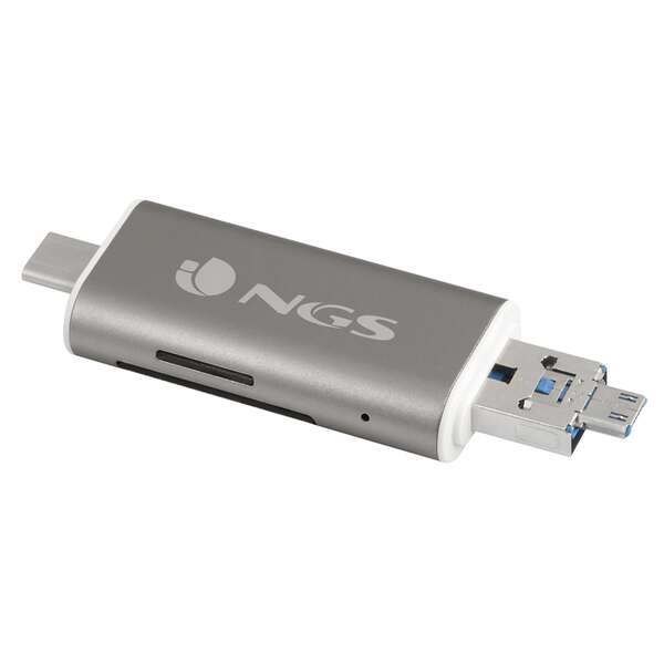 119507_1 NGS 5 en 1 Mini Lector de Tarjetas USB-C - Micro USB y USB 2.0 - MicroSD y SD - Imagen 1