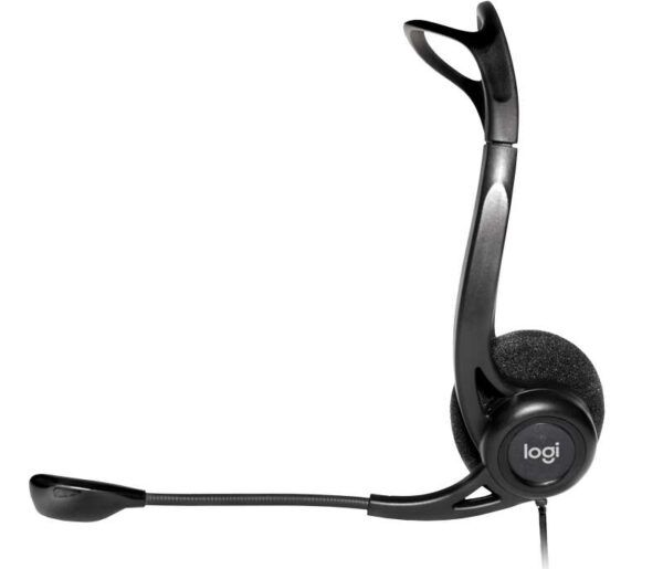 Logitech 960 Auriculares con Microfono USB - Microfono Plegable y Flexible - Controles en Cable - Cable de 2.40m - Color Negro - Imagen 3
