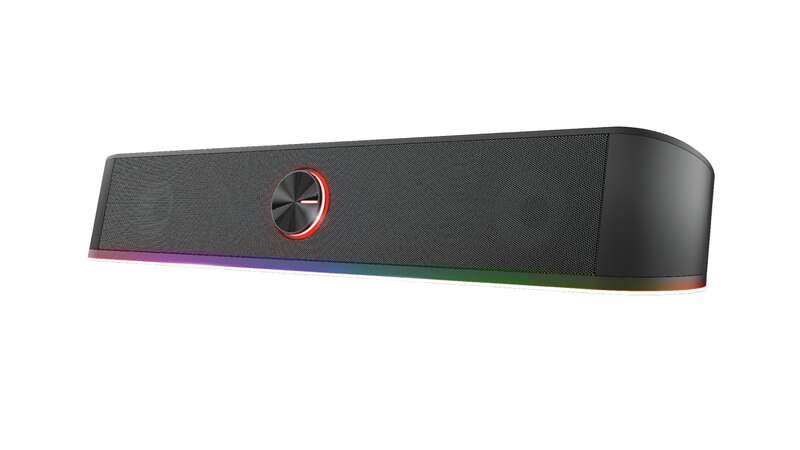 121638_1 Trust GXT 619 Thorne Barra de Sonido Gaming 12W - Iluminacion RGB - Jack 3.5mm - Control de Volumen - Color Negro - Imagen 1