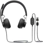 Logitech Zone Wired MS Teams Auriculares con Microfono Plegable USB-C - Diadema Ajustable - Almohadillas Acolchadas - Controles en Cable - Cable Trenzado de 1.90m - Color Negro - Imagen 2