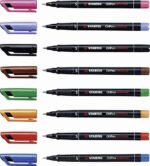 Stabilo OHPen Pack de 8 Rotuladores Permanentes - Punta Superfina - Trazo de 0.4mm - Agarre Antideslizante - Tapon Ventilado - Colores Surtidos - Imagen 2