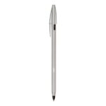 Bic Cristal Re´new Pack de Boligrafo Recargable de Bola + 2 Recambios - Punta Redonda de 1.0mm - Trazo 0.32mm - Tinta con Base de Aceite - Cuerpo Metalico - Color Negro - Imagen 2