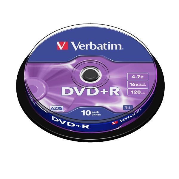 12299_1 Verbatim DVD+R 16x 4.7GB (Tarrina 10 Uds) - Imagen 1