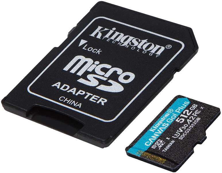 123658_1 Kingston Tarjeta Micro SDXC 512GB UHS-I U3 V30 Clase 10 170MB/s Canvas Go Plus con Adaptador - Imagen 1