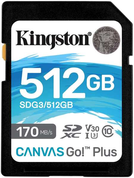 123698_1 Kingston Tarjeta SDXC 512GB UHS-I U3 V30 Clase 10 170MB/s Canvas Go Plus - Imagen 1