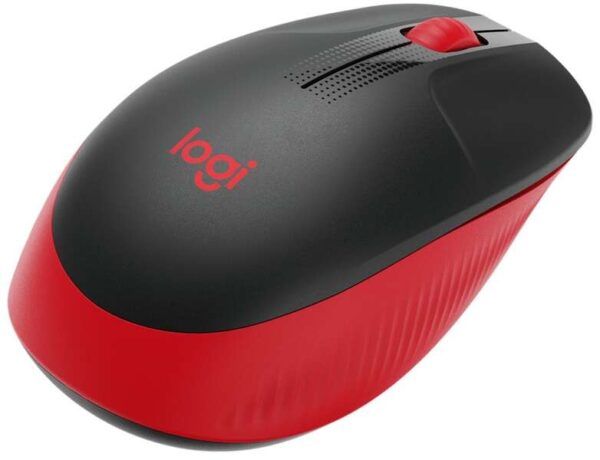 Logitech M190 Full Size Raton Inalambrico USB 1000dpi - 3 Botones - Gran Tamaño - Uso Ambidiestro - Color Negro/Rojo - Imagen 2
