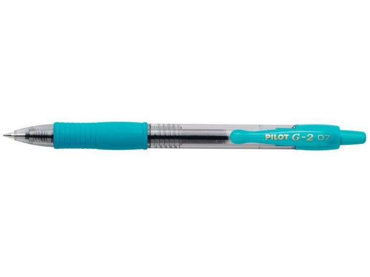 130603_1 Pilot Boligrafo de Gel G2 Rollerball Retractil - Recargable - Punta de Bola Redonda 0.7mm - Trazo 0.32mm - Grip Ergonomico - Color Turquesa - Imagen 1